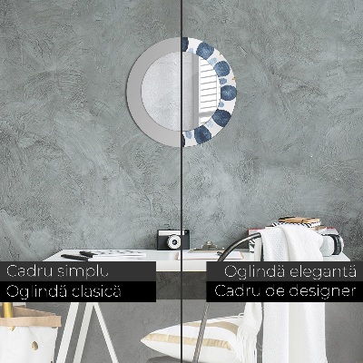 Miroir rond avec décoration Mandala de la lune