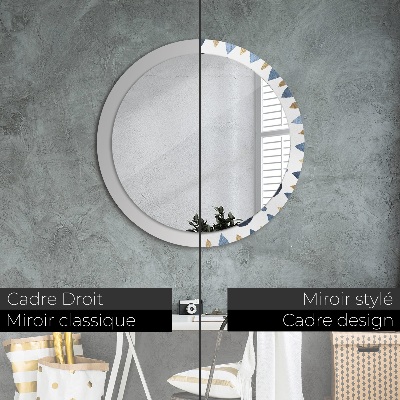 Miroir rond avec décoration Mandala de la lune
