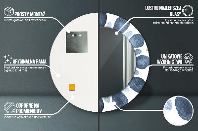 Miroir rond avec décoration Mandala de la lune
