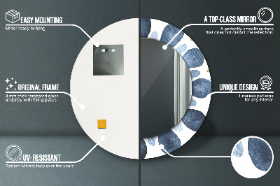 Miroir rond avec décoration Mandala de la lune