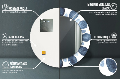 Miroir rond avec décoration Mandala de la lune