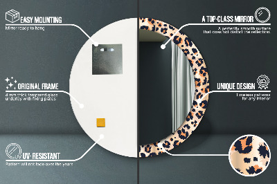 Miroir rond imprimé Motif sauvage