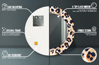 Miroir rond imprimé Motif sauvage