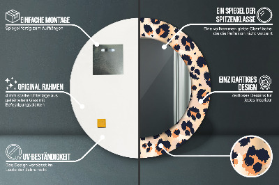 Miroir rond imprimé Motif sauvage