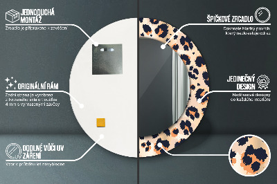 Miroir rond imprimé Motif sauvage