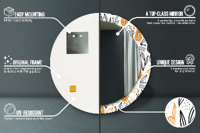 Miroir rond avec décoration Motif papaye