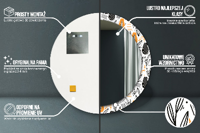 Miroir rond avec décoration Motif papaye