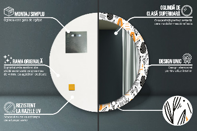 Miroir rond avec décoration Motif papaye