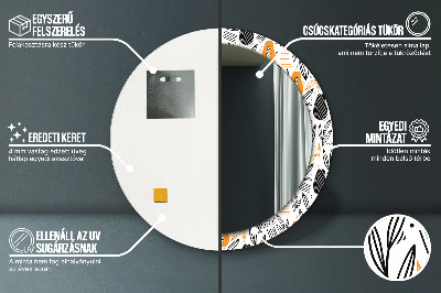 Miroir rond avec décoration Motif papaye