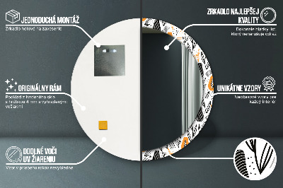 Miroir rond avec décoration Motif papaye