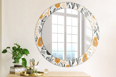 Miroir rond avec décoration Motif papaye