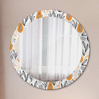Miroir rond avec décoration Motif papaye