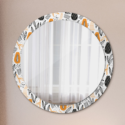 Miroir rond avec décoration Motif papaye