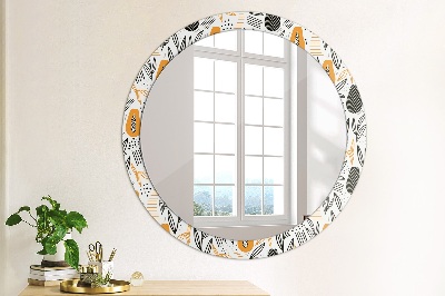 Miroir rond avec décoration Motif papaye