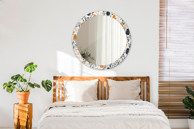Miroir rond avec décoration Motif papaye