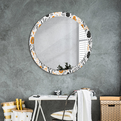 Miroir rond avec décoration Motif papaye