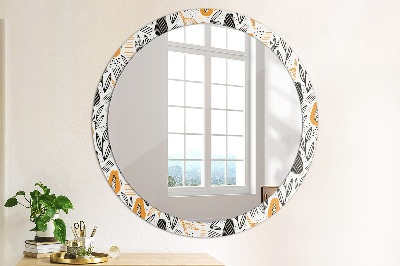 Miroir rond avec décoration Motif papaye