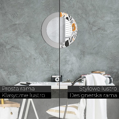 Miroir rond avec décoration Motif papaye