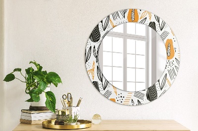 Miroir rond avec décoration Motif papaye