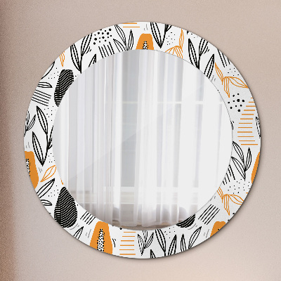 Miroir rond avec décoration Motif papaye