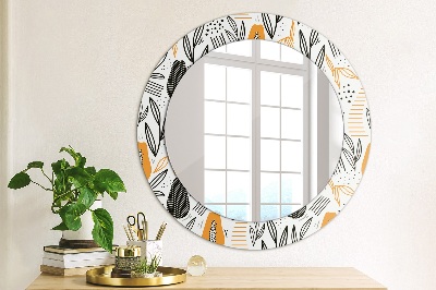 Miroir rond avec décoration Motif papaye