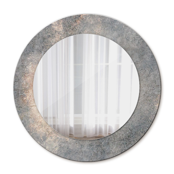 Miroir rond imprimé Béton vintage