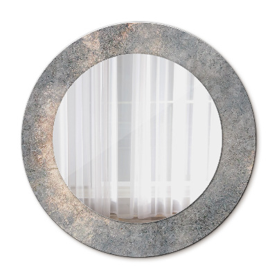 Miroir rond imprimé Béton vintage
