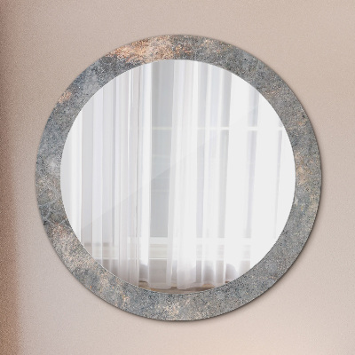 Miroir rond imprimé Béton vintage