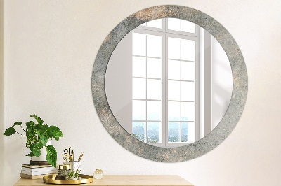 Miroir rond imprimé Béton vintage