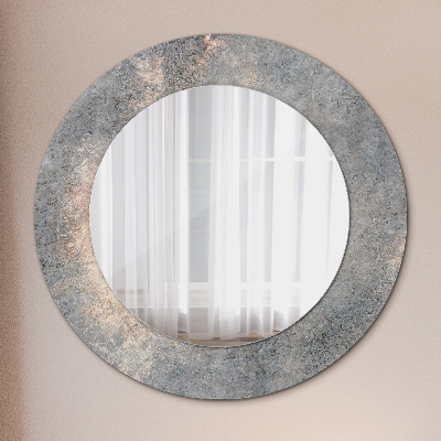 Miroir rond imprimé Béton vintage
