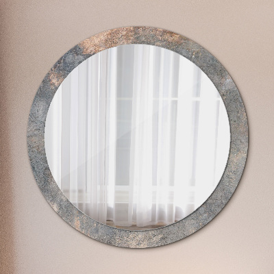Miroir rond imprimé Béton vintage