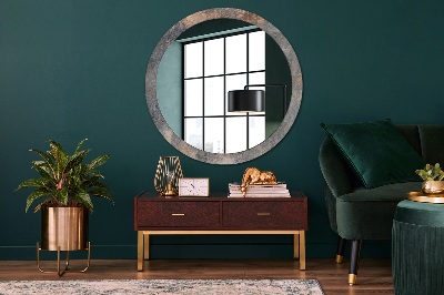 Miroir rond imprimé Béton vintage
