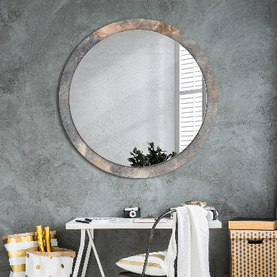 Miroir rond imprimé Béton vintage