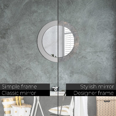 Miroir rond imprimé Béton vintage