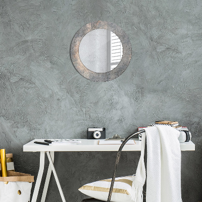 Miroir rond imprimé Béton vintage
