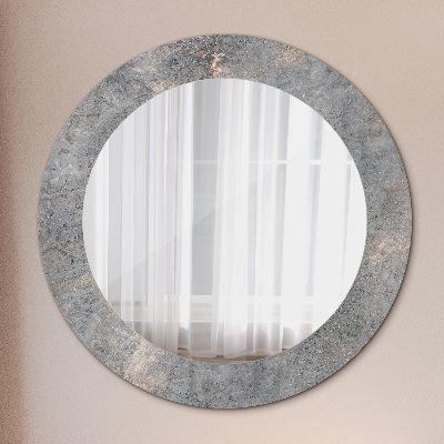 Miroir rond imprimé Béton vintage