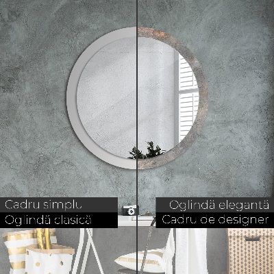 Miroir rond imprimé Béton vintage