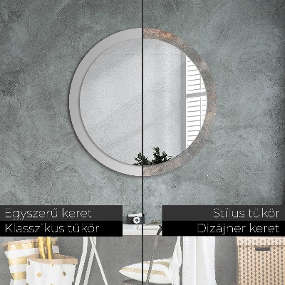 Miroir rond imprimé Béton vintage