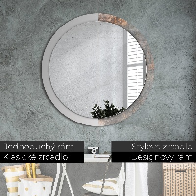 Miroir rond imprimé Béton vintage