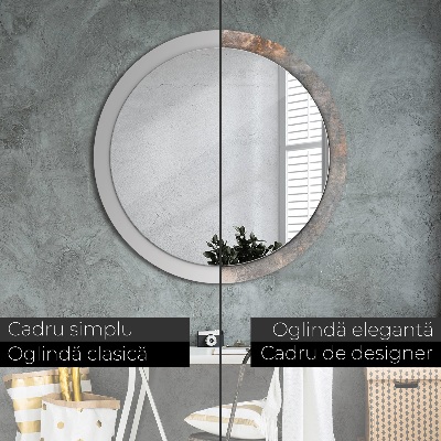 Miroir rond imprimé Béton vintage