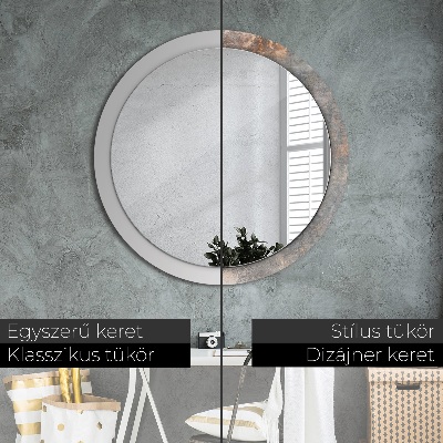 Miroir rond imprimé Béton vintage