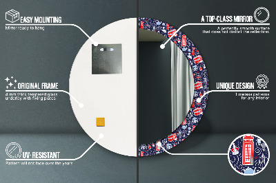 Miroir rond avec décoration Le symbole de londres