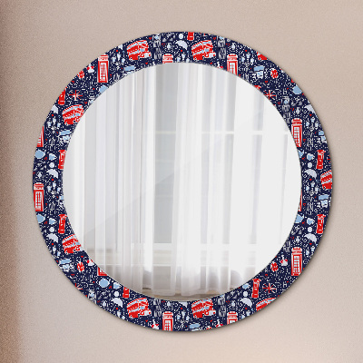 Miroir rond avec décoration Le symbole de londres