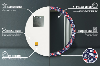 Miroir rond avec décoration Le symbole de londres
