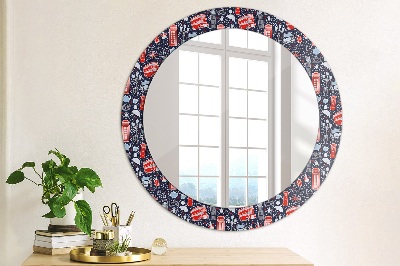 Miroir rond avec décoration Le symbole de londres