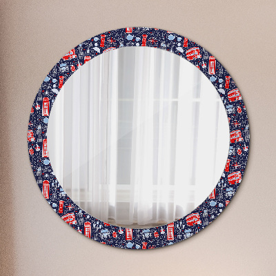 Miroir rond avec décoration Le symbole de londres