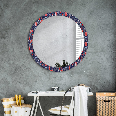 Miroir rond avec décoration Le symbole de londres
