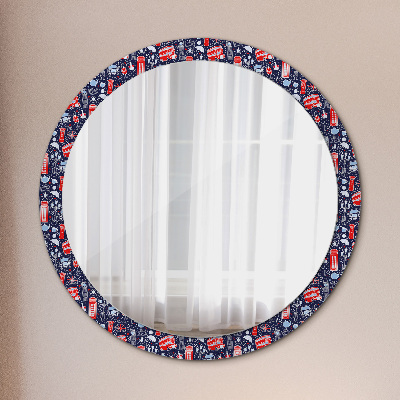 Miroir rond avec décoration Le symbole de londres