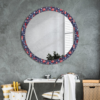 Miroir rond avec décoration Le symbole de londres