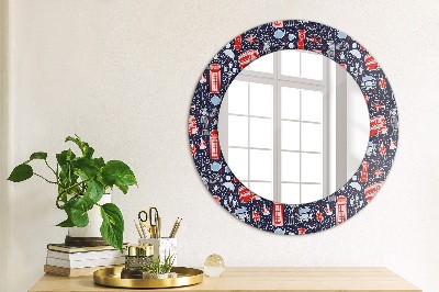 Miroir rond avec décoration Le symbole de londres